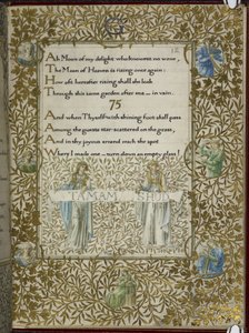(Intero foglio) Il Rubaiyat di Omar Khayyam, versi 74 - 75 da Edward Coley and Morris William Burne Jones