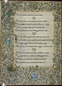 (Intero foglio) Il Rubaiyat di Omar Khayyam, versi 71 - 73 da Edward Coley and Morris William Burne Jones