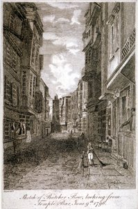Butcher Row, Westminster, Londra, 1796 da Edward Dayes