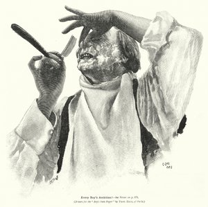 Uomo che si rade (litografia) da Edward Ertz