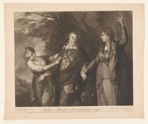 Ritratto di David Garrick tra personificazioni di commedia e tragedia (Reddere Personae scit convenientia cuique)