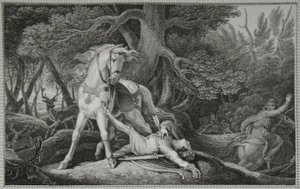La morte di Guglielmo il Rosso, inciso da Neagle, illustrazione da 