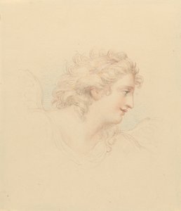 Studio di Profilo di Testa Femminile da Edward Francis Burney
