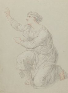 Studio per la figura inginocchiata di Priscilla da Edward Francis Burney