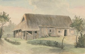 Fienile con tetto di paglia da Edward Francis Burney
