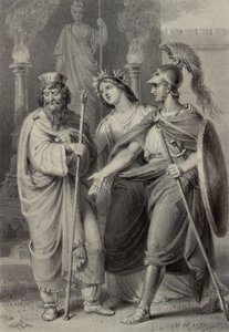Guerriero Accompagnato da una Donna che si Rivolge a un Sacerdote nei Pressi di un Tempio da Edward Francis Burney