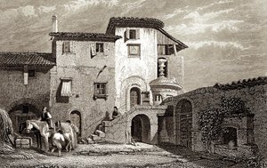 Residenza di Lord Byron 1811 (incisione) da Edward Francis Finden