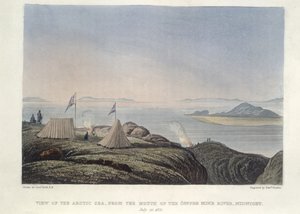 Vista del mare Artico, dalla foce del fiume Coppermine, Mezzanotte, 20 luglio da Edward Francis Finden