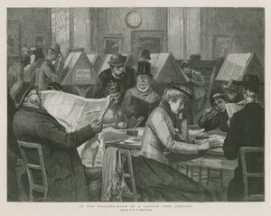 Nella sala di lettura di una biblioteca gratuita di Londra