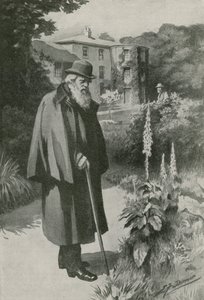 Charles Darwin nel suo giardino a Down House da Edward Frederick Skinner