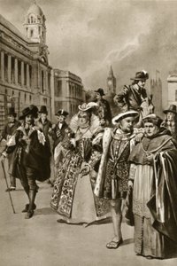 Strade di Londra: Re Carlo I, Regina Elisabetta I, Re Enrico VIII, Cardinale Wolsey da Edward Frederick Skinner