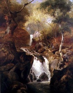 Cascata attraverso un bosco da Edward Henry Holder