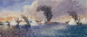 Il bombardamento di Bomarsund (Finlandia), agosto 1854, durante la Guerra di Crimea (1853-1856)