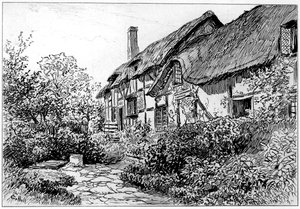 Cottage di Anne Hathaway a Shottery, Stratford-upon-Avon, Warwickshire, 1885 da Edward Hull