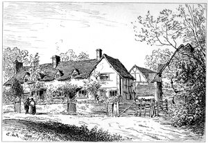 Cottage di Mary Arden a Wilmcote, Warwickshire, 1885 da Edward Hull