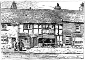 Luogo di nascita di Shakespeare prima del restauro, Stratford-upon-Avon, Warwickshire, 1885 da Edward Hull