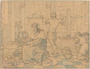 San Venceslao che Cucina Ostie mentre Due Giovani Pigiavano Uva