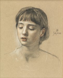 Testa di una ragazza, 1883 da Edward John Poynter