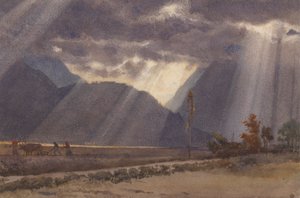 Paesaggio vicino ad Ageles - Gazost ai piedi dei Pirenei da Edward John Poynter