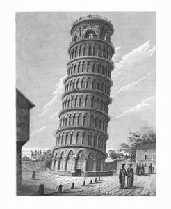 La Torre Pendente, a Pisa, c1824 da Edward John Roberts