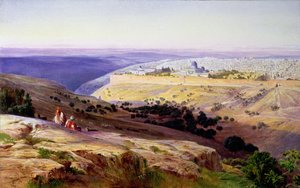 Gerusalemme dal Monte degli Ulivi, alba, 1859 da Edward Lear
