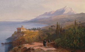 Monte Athos e il monastero di Stavronikétes, 1857