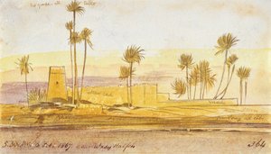 Vicino a Wady Halfeh, 5:30pm, 6 febbraio 1867 da Edward Lear