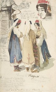 Donne contadine di Ragusa, 1848-1866 da Edward Lear