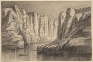 Fiume che serpeggia tra una formazione rocciosa (Philae, Egitto) da Edward Lear