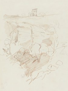 Tempio in Rovina su una Collina da Edward Lear