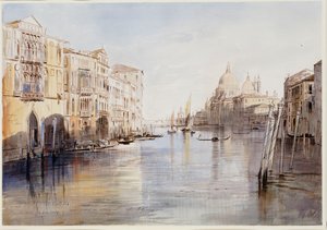 Il Canal Grande, con Santa Maria della Salute, Venezia, Italia da Edward Lear