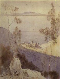 Il Monastero di Esphigmenou da Edward Lear