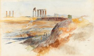 Il Tempio di Zeus Olimpico, Atene da Edward Lear