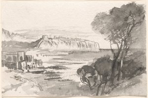 Vista attraverso una baia Monaco, 1884-1885 da Edward Lear