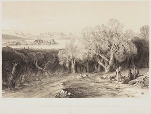 Vista dal villaggio di Ascension, Corfù da Edward Lear