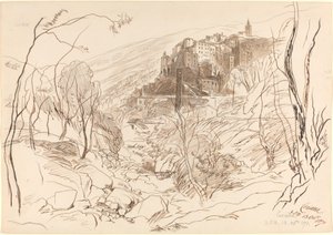 Veduta di Ceriana da Edward Lear
