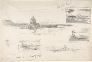 Vista di San Pietro, Roma da Edward Lear