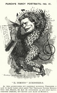 Cartone animato di Punch: Anton Rubinstein, pianista, compositore e direttore d