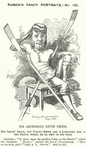 Cartone animato di Punch: Archibald Levin Smith, giudice inglese e vogatore che ha gareggiato nella University Boat Race e alla Henley Royal Regatta