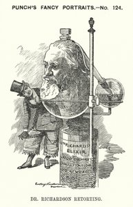 Cartone animato Punch: Benjamin Ward Richardson, medico inglese (incisione) da Edward Linley (after) Sambourne