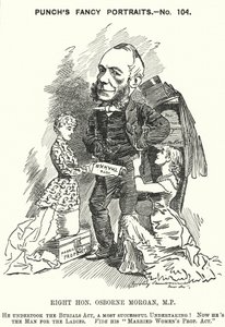 Cartone animato Punch: George Osborne Morgan, avvocato gallese e politico liberale da Edward Linley (after) Sambourne