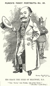 Cartone animato di Punch: Henry Charles Fitzroy Somerset, 8º Duca di Beaufort, soldato e politico conservatore inglese
