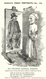 Cartone animato Punch: Henry Edward Manning, cardinale inglese e arcivescovo cattolico di Westminster