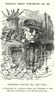 Cartone animato di Punch: Henry Fawcett, politico ed economista inglese (incisione) da Edward Linley (after) Sambourne