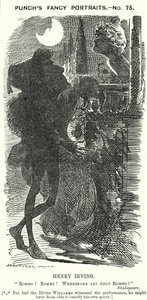 Cartone animato Punch: Henry Irving, attore inglese da Edward Linley (after) Sambourne