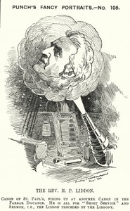 Cartone animato Punch: Henry Liddon, teologo inglese da Edward Linley (after) Sambourne