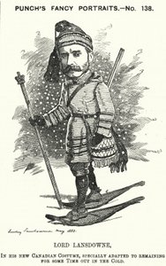 Cartone animato di Punch: Henry Petty-Fitzmaurice, 5° Marchese di Lansdowne, politico britannico e Governatore Generale del Canada (incisione)