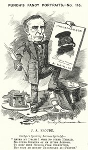 Cartone animato Punch: James Anthony Froude, storico, romanziere e biografo inglese da Edward Linley (after) Sambourne