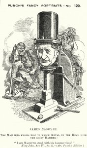 James Nasmyth, ingegnere scozzese e inventore del martello a vapore (incisione) da Edward Linley (after) Sambourne