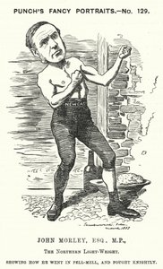 Cartone animato di Punch: John Morley, politico liberale inglese (incisione) da Edward Linley (after) Sambourne